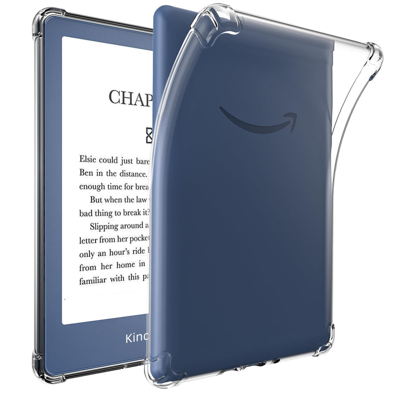 Clear Kindle Case for 6.8 All-New Kindle Paperwhite 11th Generation 2021 and Signature Edition TPU Back Cover, Ultra Slim Lightweight Flexible Transparent TPU Soft Skin Bumper Kindle Cover Clear-Do NOT Fit Kindle 6" 2022 Release!