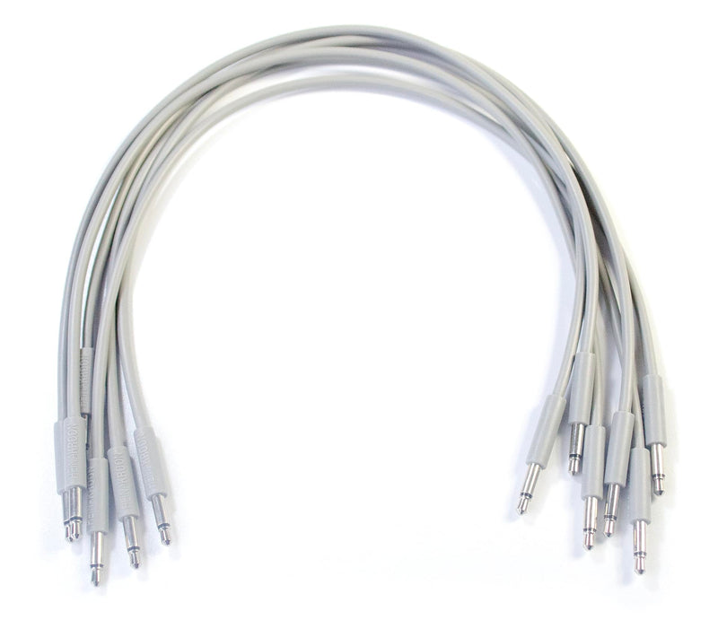 Heinakroon Slimline Gray CV Patch Cables 1/8", (NOT for Guitar) Eurorack Modular Patch Leads, 6-Pack (11.8") 11.8"