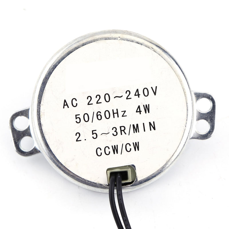 Synchronous Motor, 50/60Hz Frequency 220-240V AC Synchronous Motor Gear Motor 4W Gear Motor CW/CCW, Pyramid Motor Quiet for Microwave Oven Turntable (2.5-3RPM) 2,5–3 U/min