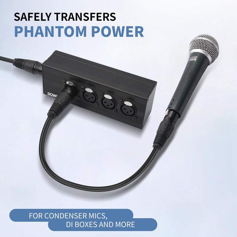 XLR 1 Male to 4 Female Audio Adapter, XLR Splitter Box 1-in 4-Out, 3-Pin Line Output Converter for Professional Use, Secure Locking Connectors, Lossless Audio Transmission for Studio & Live