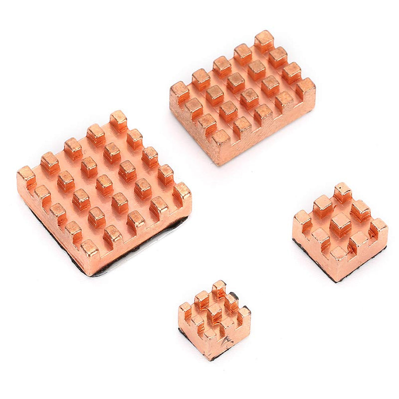 Pure Copper Heatsink, 4 Heatsinks Made of Pure Copper, Durable and Unbreakable for Raspberry PI 4B 1G 2G 4G (Copper)