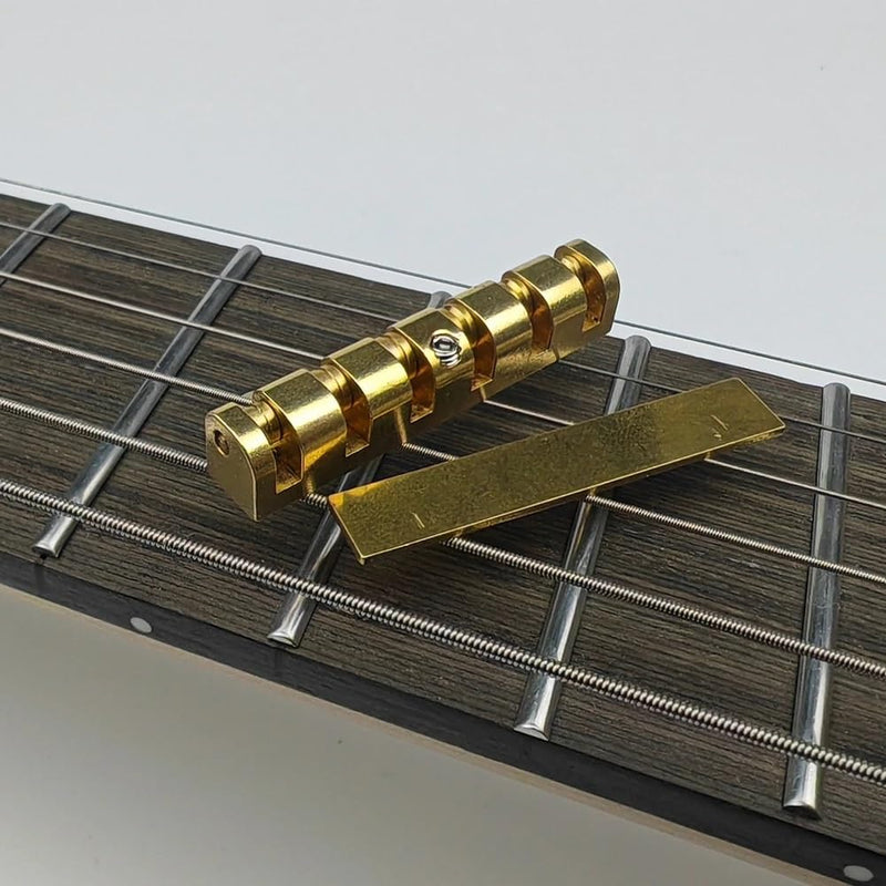 Guyker Height Adjustable 43mm Brass Roller Guitar Nut Replacement Compatible with Les Paul LP SG Style Electric Guitars