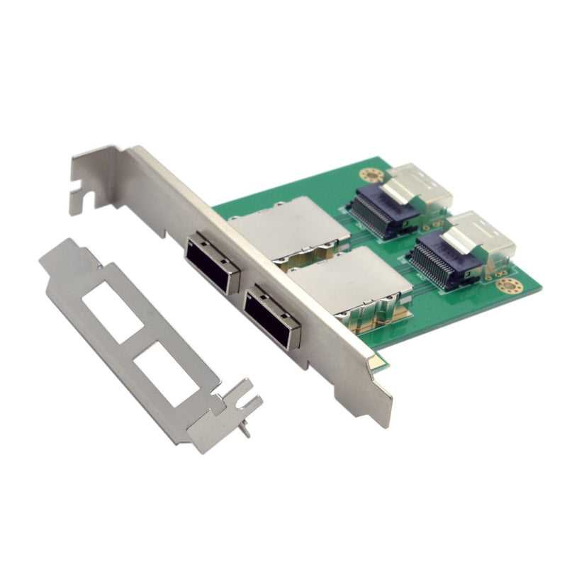 [AUSTRALIA] - Cablecc Dual Ports Mini SAS SFF-8088 to SAS 36Pin SFF-8087 PCBA Female Adapter with PCI Bracket SFF-8087 TO SFF-8088 