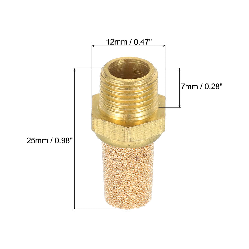 QUARKZMAN Pneumatic Silencer 1/8 Inch NPT Male Long Exhaust Silencer Solenoid Valve Brass Silencer Noise Silent Air Cylinder Accessories for Valve Set of 2