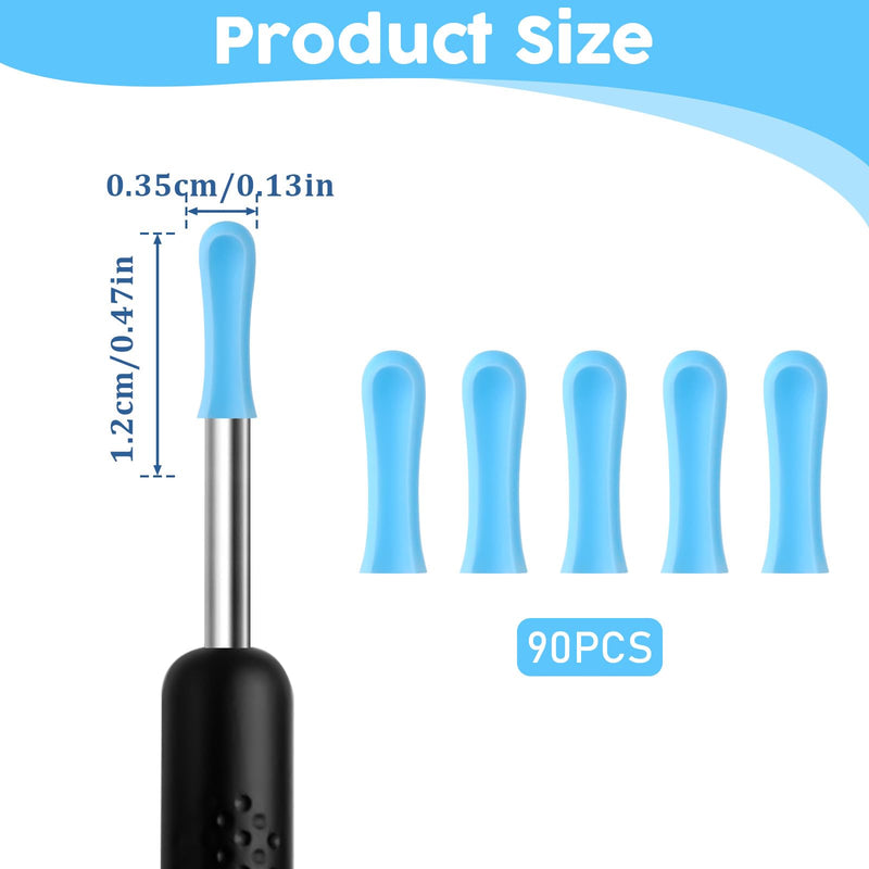 90 Pieces Silicone Ear Cleaner Head for Earwax Remover Ear Spoon Accessories for Ear Wax Removal Hearwax Remover Replacement Tip Interchangeable Tips for Ear Cleaner Smooth Soft EarCleaner Accessories