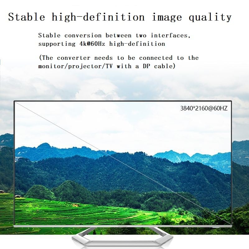 HDMI to DisplayPort Adapter 4K@60Hz High Speed HDMI Male to DP Female Converter Cable Compatible for PC Graphics Card Laptop Mini NS PS5/4 Xbox One/360