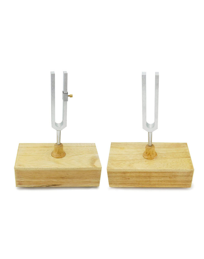 QWORK Tuning Fork 440HZ Virbration, Steel Singing Tone Tuning Set with Silicone Hammer and Wooden Voice Box for Sound Therapy, Yoga, Meditation and Relaxation, Healing Chakra, 2 Pack
