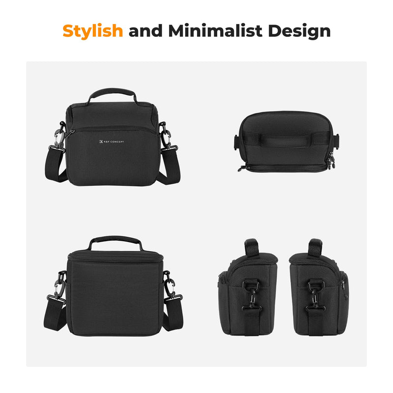 K&F Concept Camera Sling Bag Small Crossbody Camera Case DSLR/SLR/Cute Compact Shoulder Photography Bags for Photographers Black