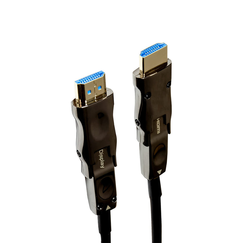 J-Tech Digital HDMI 2.0 Active Fiber Optic Cable 18Gbps 49.2 Feet with Micro-HDMI Adapter | 4K 60Hz 4:4:4 HDR10 HDCP 2.2 Unidirectional [JTECH-FCAB154KEX]