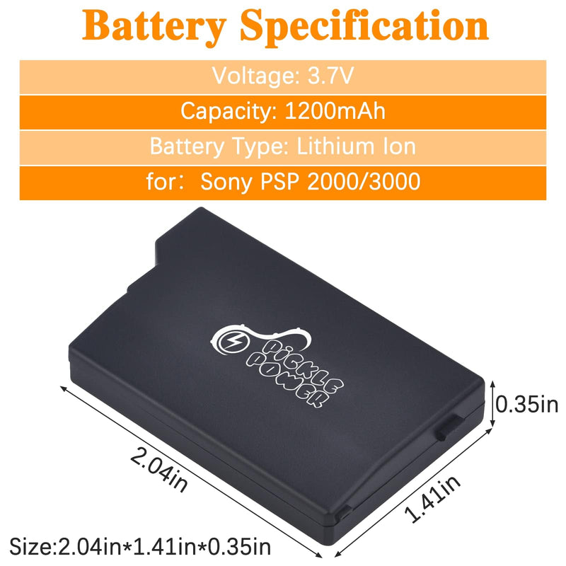 Pickle Power PSP-2000 Battery and LED Display Charger for Sony PSP 2000/3000 PSP-S110 Console PSP-3001 PSP-3002 PSP-3000 PSP-3004 PSP-2001 PSP-2002 PSP-2003