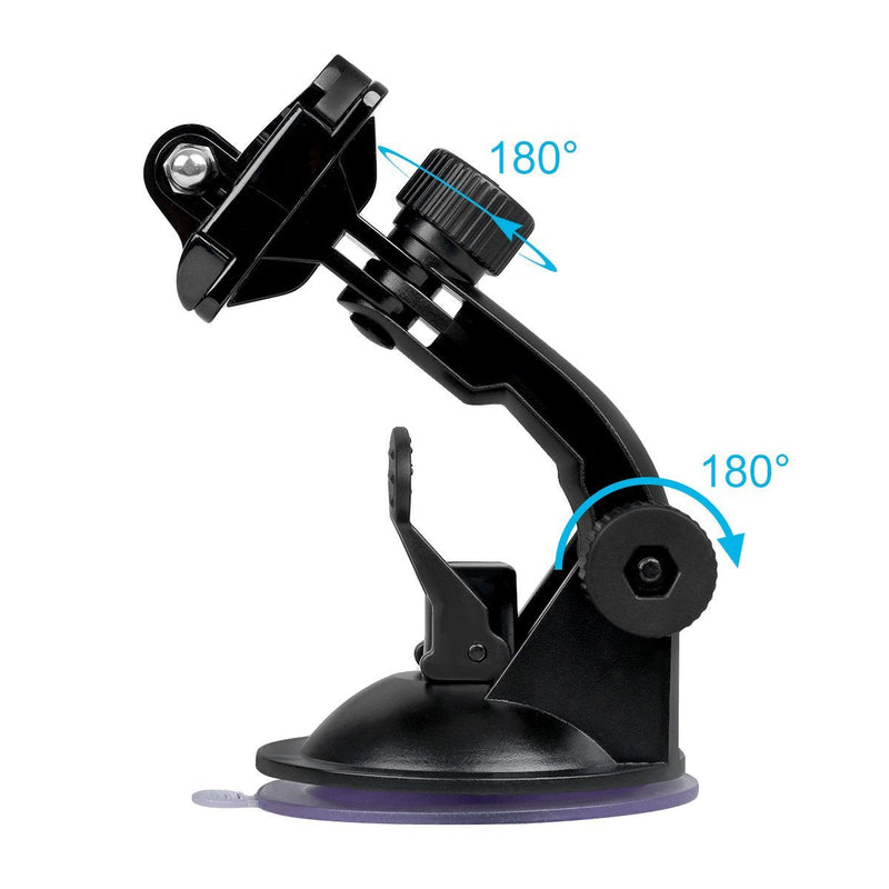 Sametop Suction Cup Mount Compatible with Gopro Hero 12, 11, 10, 9, 8, 7, 6, 5, 4, Session, 3+, 3, 2, 1, Hero (2018), Max, Fusion, DJI Osmo Action Cameras; Perfect for Car Windshield and Window