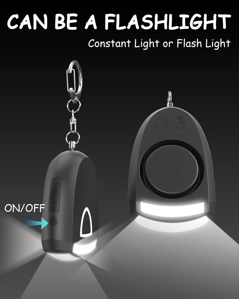 Rechargeable Personal Alarm for Women - Personal Safety Alarm, Siren Alarm, Flash Light, 130 dB, Self Keychain, Birthday Gifts for Women, Daughter, College Student, Girl, Teen, Kids (Aqua) Aqua