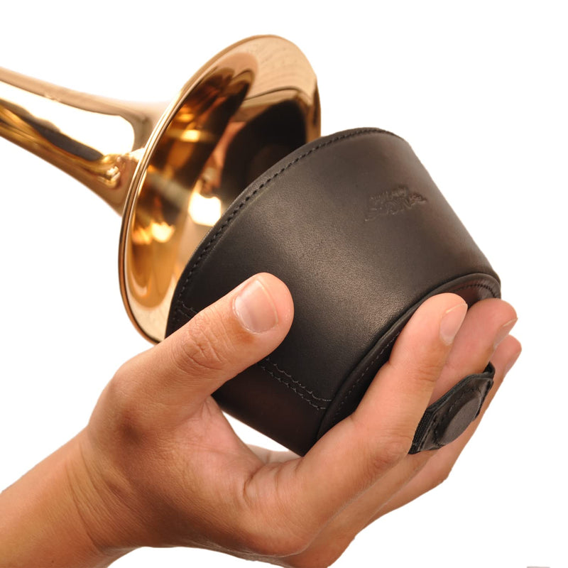 Trumpet Plunger magnetic mute, lightweight leather mute for jazz and classical trumpeters MG Leather Work (Trumpet Plunger, Black) Trumpet plunger