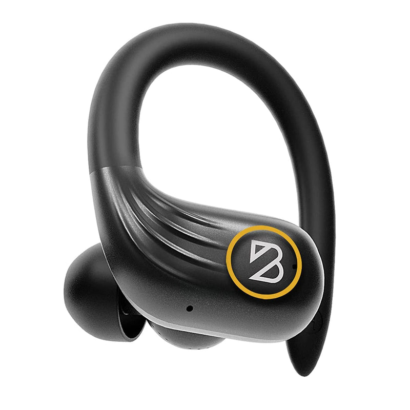 Back Bay Audio Runner Wireless Running Earbuds, Earbud Over Ear Hooks | 80-Hour Long Battery Life, Water-Resistant Wireless Running Headphones. Bass Boost, Bluetooth 5 Wireless Charging Case Runner 60 Black