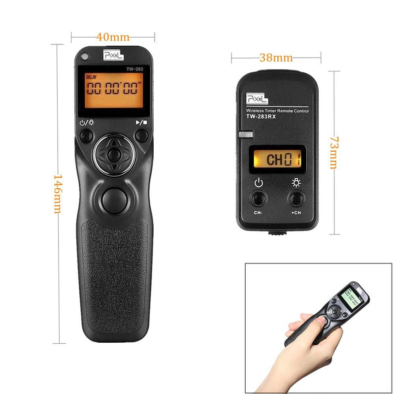 Pixel Timer Shutter Release Remote Control TW283-DC2 Remote Release for Nikon Z7 Z7II Z6 Z6II Z5 D5600 D3300 D5000 D5100 D5200 D5300 D5500 D90 D7000 D7100 D7200 D7500 D780 D610 D750 P7700 P7800 TW-DC2 Nikon