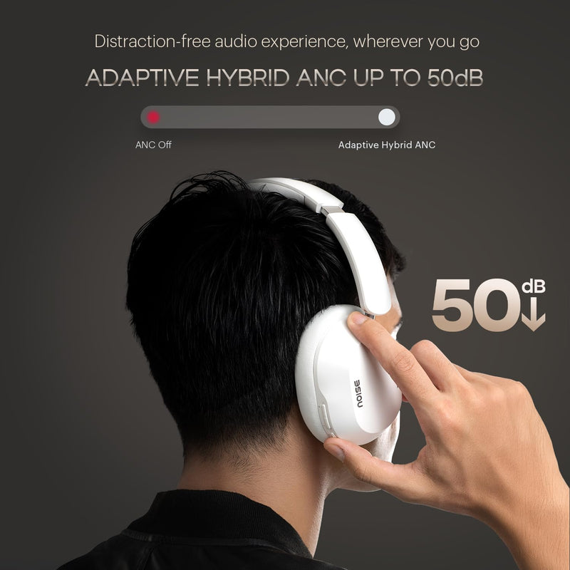Noise Max 5 Active NoiseCancelling Wireless Headphones, 80Hr Playtime, High Fidelity Acoustics, Light & Foldable, Adaptive ANC, Low Latency, 1 Year Warranty, Perfect for Gaming & Music (Carbon Black) Carbon Black