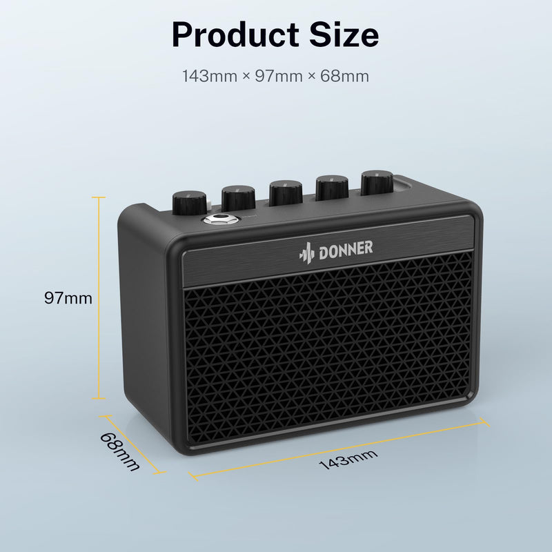 Donner Mini Guitar Amp Small Electric Amplifier 5W Portable, Practice Guitar Combo Amp DA-10 Black