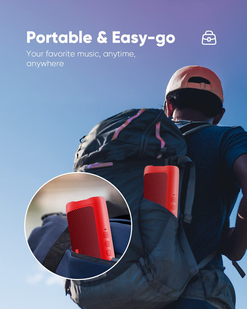 Bluetooth Speaker, IPX5 Waterproof Speaker with HD Sound, Up to 24H Playtime, TWS Pairing, BT5.3, Portable Wireless Speakers for Home/Party/Outdoor/Beach, Electronic Gadgets, Birthday Gift (Red) 1pcs-Red