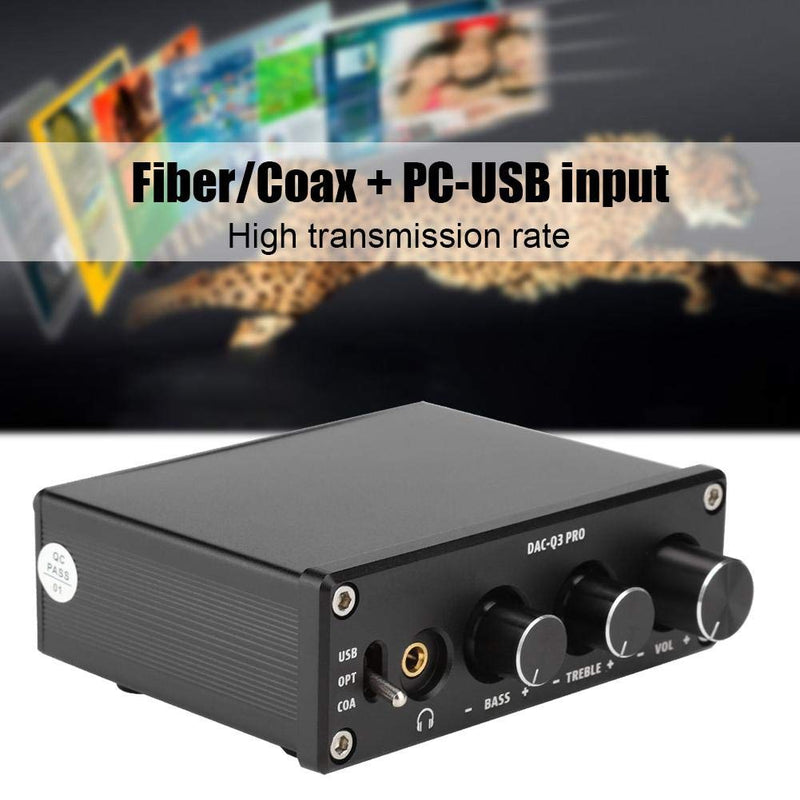 Digital to Analog Audio Converter, SPDIF TOSLINK Optical Fiber/Coaxial to Analog L/R RCA + 3.5mm Jack Stereo Adapter DAC Decoder for PS3, for PS4 for Blu-ray Player HDTV DVD Headphone(Black) Black