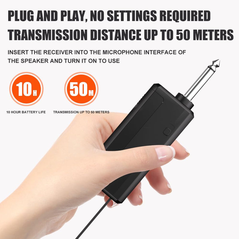 [AUSTRALIA] - AX322 Professional UHF Wireless Dynamic Microphone Set, Dual Microphones with Rechargeable Receiver, Plug and Play, Suitable for Karaoke and Musical Instruments 