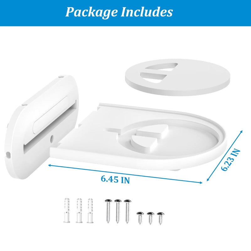 PlusAcc Wall Mount for Show 10 - Cable Management Wall Stand Shelf Compatible with Sonos Era 100 & Show 10 3rd Gen & HomePod, Space Saving Mounting Bracket with Removable Foam (White) White