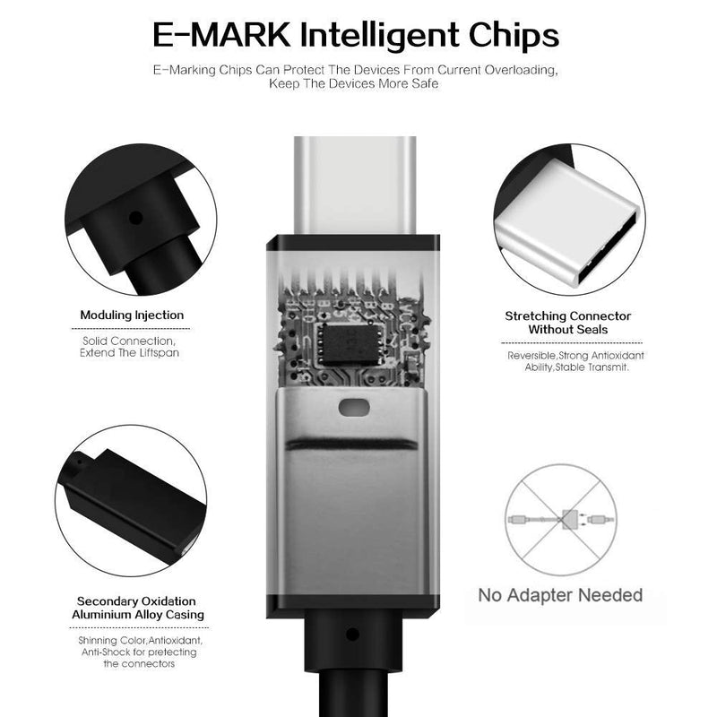 USB C Coupler Adapter 40Gbps 2 Pack USB C Type C Angled USB-C Female to Female Adapter 8k at 60hz and USB C to USB C Cable 20Gbps SuperSpeed USB 100W USB 3.1, 3.2 Thunderbolt 3 Braided Dual 4k