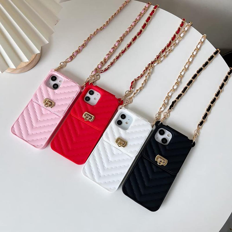 Yatchen for iPhone 14 Pro Max Wallet Case ,Crossbody Phone Case with Lanyard Strap Cute Purse Case Flip Credit Card Holder Soft Silicone Girls Lady Handbag Case for iPhone 14 Pro Max Black B Black