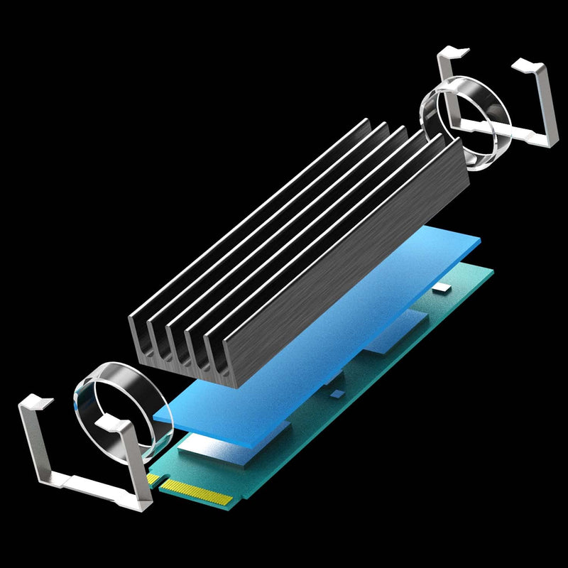 GLOTRENDS M.2 Heatsink for 2280 M.2 SSD, Fit for Desktop PC Installation, 22x70x10mm Aluminum Body, Including Thermal Pad 22 x 70 x 10 mm