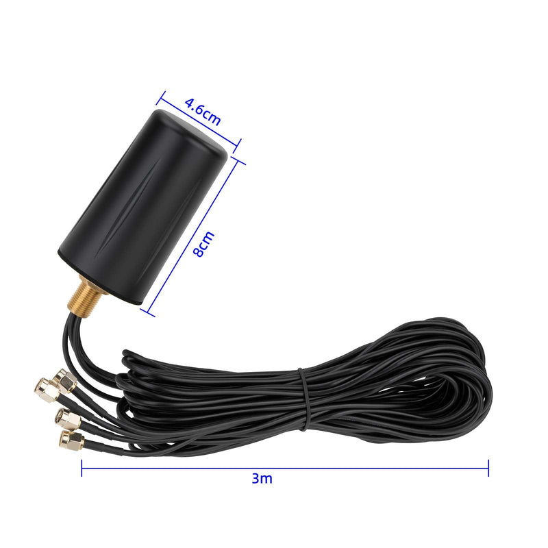 Bingfu 5G LTE Dual Band 4x4 MIMO Outdoor Antenna with 10FT Cable SMA Male Connector for Verizon AT&T T-Mobile 4G 5G Hotspot Modem Wireless Router Cellular Gateway Trail Camera