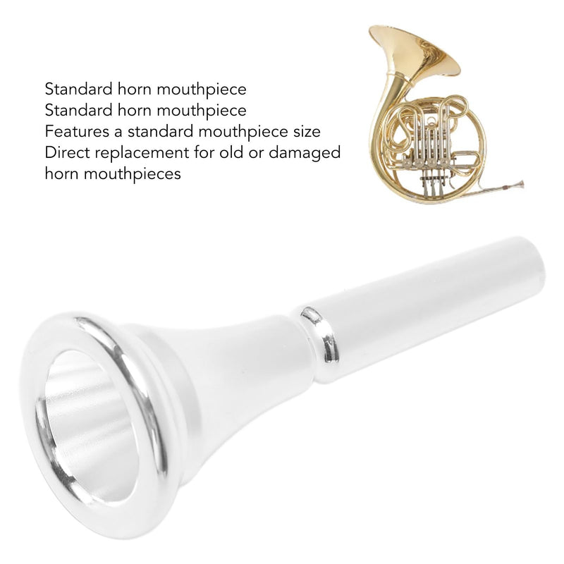 Silver Horn French Horn Mouthpiece Brass Standard Replacement for Novice and Professional Players Silver