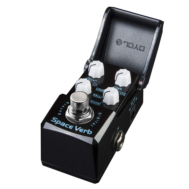 JOYO Digital Reverb Mini Pedal 4 Modes Reverb Pedal for Guitar Effect - True Bypass (Space Verb JF-317) black reverb
