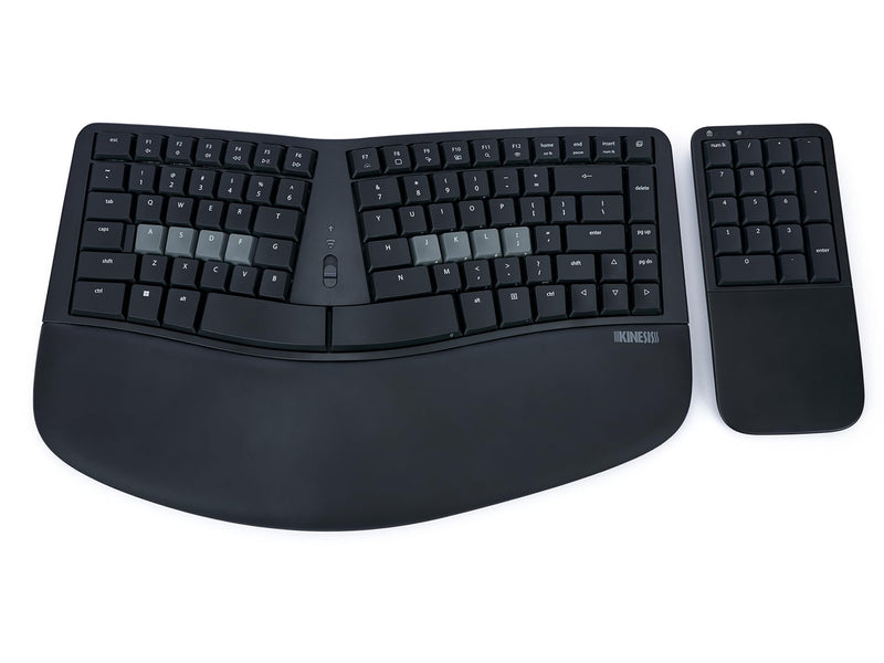 KINESIS Mechanical Keypad LP Numeric 10-Key for Mac & PC | Wired & Wireless Mode | Quiet Linear Mechanical Switches | Programmable | Ergonomic Palm Support | Backlit