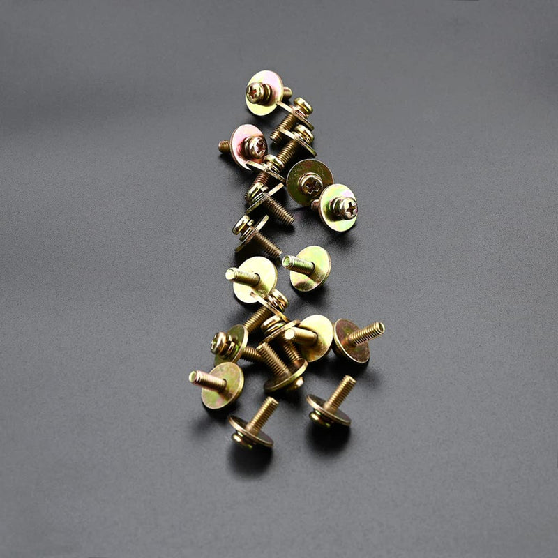 Alnicov 20pcs Metal Drum Set Lug Claw Hook Mount Screws With Washer for Snare/Tom/Bass Drum Lugs
