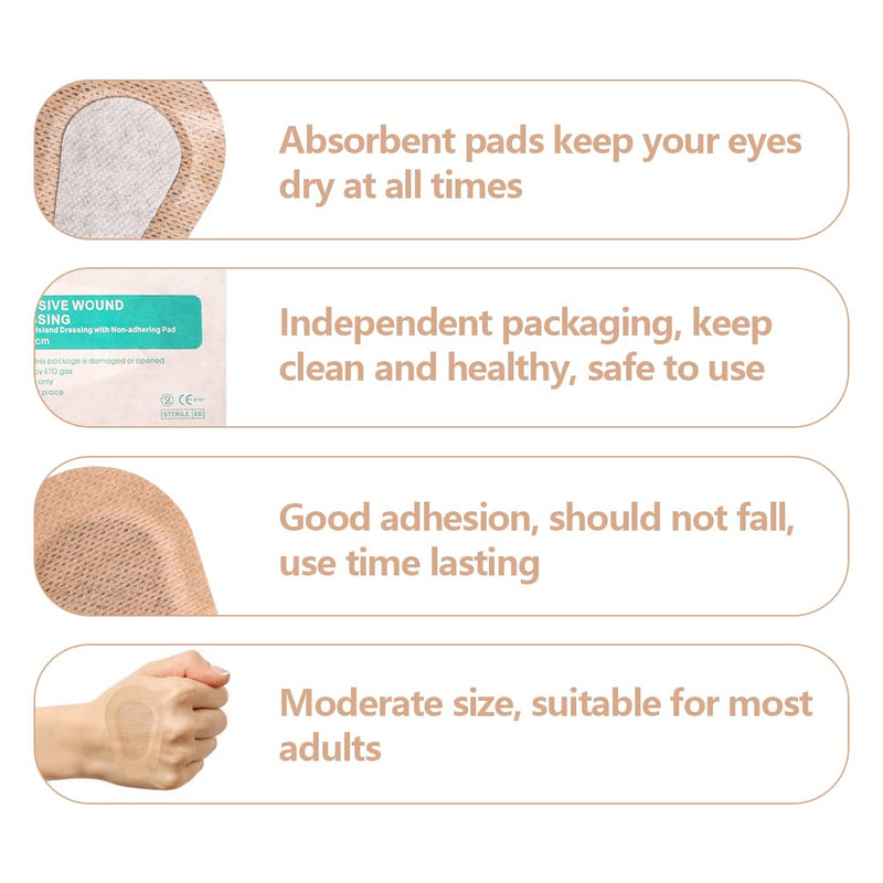 40pcs Adhesive Eye Patches for Adults/Kids,Skin Color Non-Woven Adhesive Bandages Wound Dressings for Adults/Kids 40pcs Skin