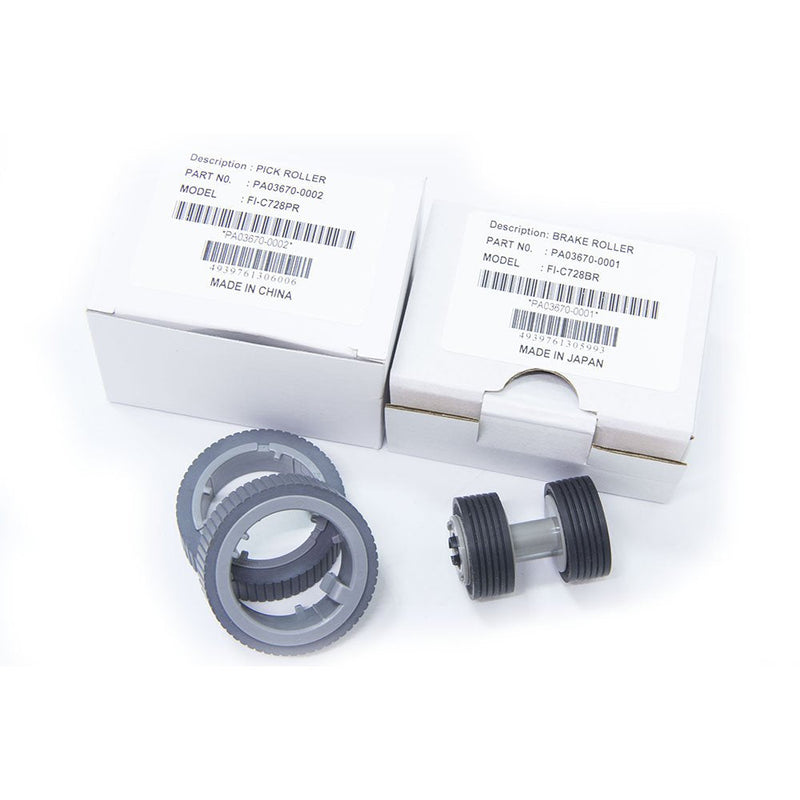 YANZEO PA03670-0001 PA03670-0002 Scanner Brake and Pick Roller Set For Fi-7160 Fi-7180 Fi-7260 Fi-7280 With Clean Wipe