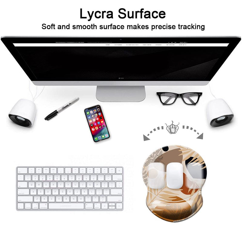 Mouse Pad with Wrist Support, Non Slip Mousepad Wrist Rest for Office, Computer, Laptop & Mac- Durable & Comfortable & Lightweight Ergonomic Support Mouse Mat Abstract Plants Abstract Art 4