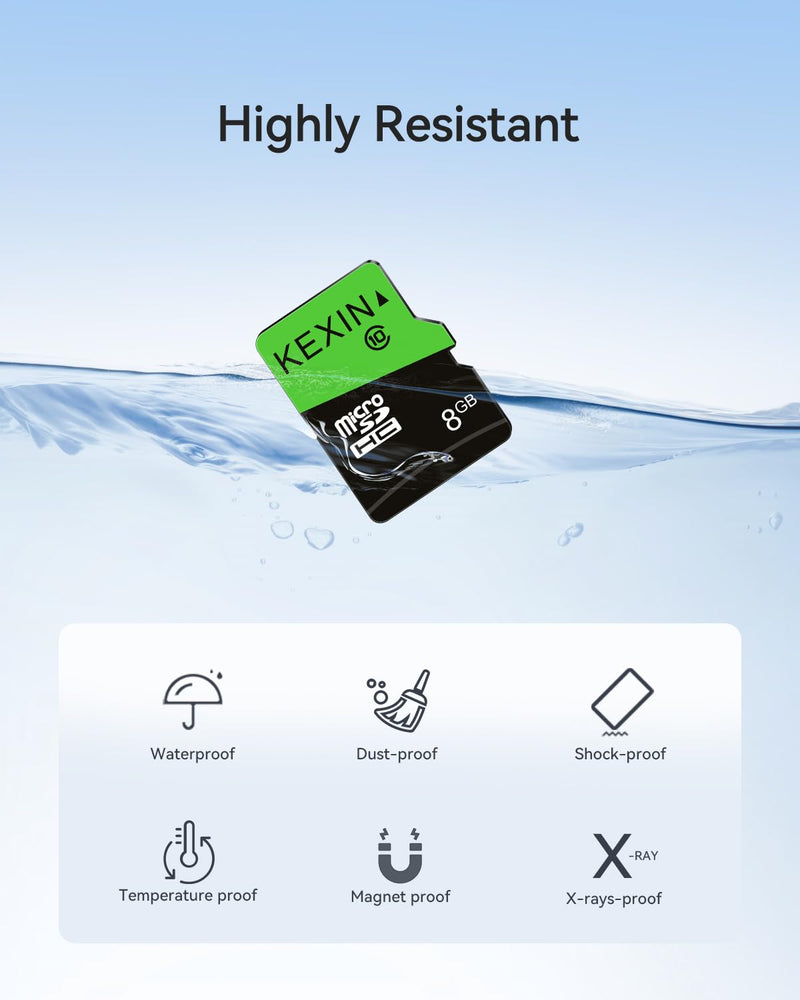 KEXIN 8GB Micro SD Card 10 Pack with SD Adapter microSDHC Memory Card UHS-I C10 Micro SD Card Full HD High Speed TF Card for Smartphone Tablet Action Camera Dash Cam Drone Game Console