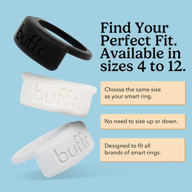 Buffr SMART Ring Protector – Neutral Silicone Ring Guards (3 Pack, Size 8) | Silicone Ring Guards Compatible w/Oura, Ultrahuman, RingConn & More – Slim Fit, Sensor-Friendly Smart Ring Cover for Workout 3Pack