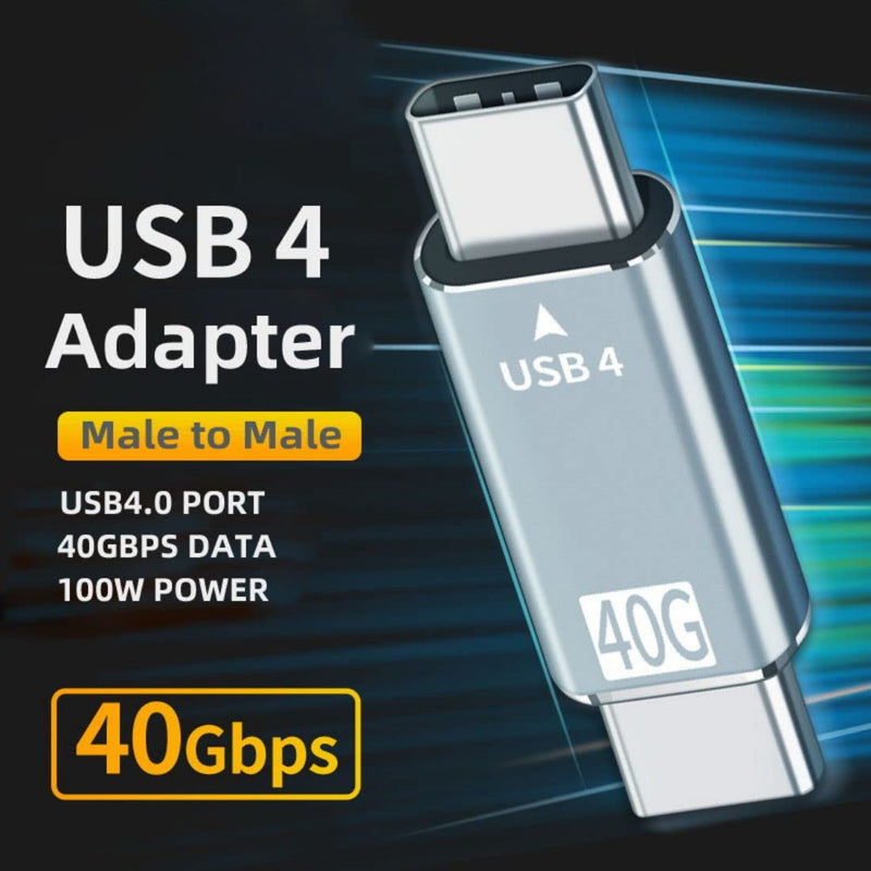 ChenYang CY USB C Male to Male Adapter,USB4 Type C 100W Power Data 8K Video Extension Connector Adapter