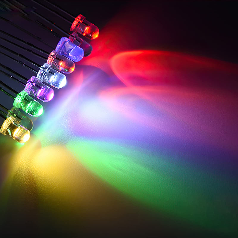 LED Light Emitting diode 3mm high Brightness LED Clear LED Light Emitting Diodes Bulb LED Lamp, 3 mm Round Head Band Edge(Transparent Green Light 120 pcs) Transparent body to Green