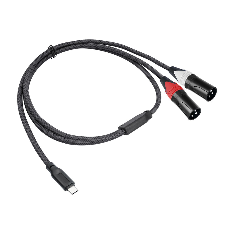USB C to Dual XLR Male Audio Cable,Upgrade USB C to 2 XLR Male 32Bit/384Khz Stereo Audio Cable,Mobile Phone USB c Connection Active Speaker, Power Amplifier Audio Cable10FT 3M/10FT Upgraded style