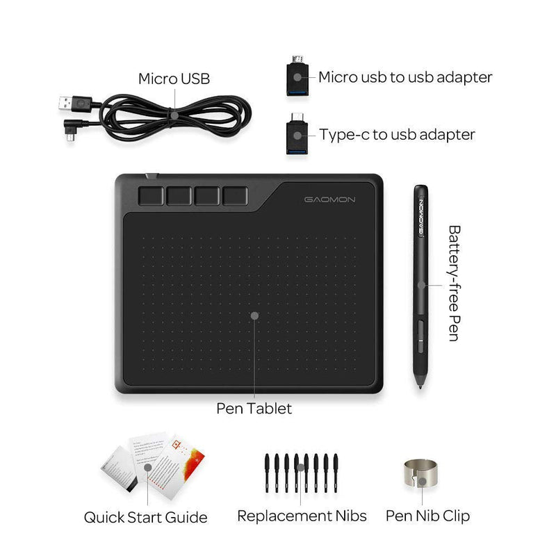 GAOMON S620 Pen Tablet & AP32 Pen- Graphics Drawing Tablet for Digital Drawing/ 2D 3D Animation/Annotating Signing/Online Tutoring