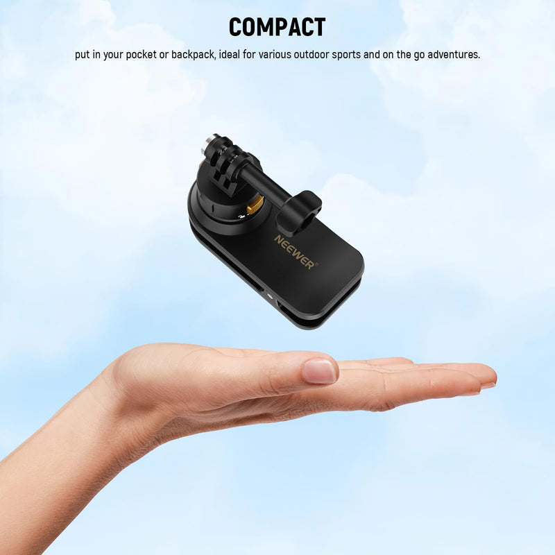 NEEWER Backpack Mount Magnetic Quick Release Strap Clip Compatible with Hero 12 11 10 9 8 DJI Action 4 3 Insta360, Shoulder Bag Belt Strap Mount for POV Video Recording Vlog, GP22