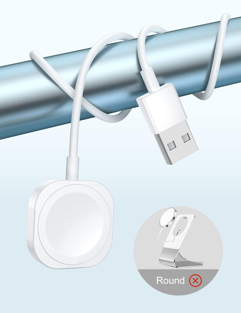 USB iWatch Charger Compatible with Apple Watch Charger, 5ft Fast Charging Cable for i Watch Series 9 8 7 6 5 4 3 2 SE/2, Wireless Magnetic Charging Cord[Portable]-1.5M, White 1.5M