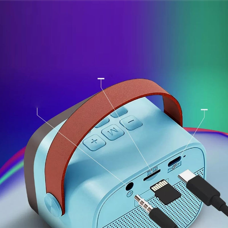 [AUSTRALIA] - Wireless Microphone Speaker, Bluetooth Small Speaker, with Atmosphere Light, Suitable for Home and Outdoor, Blue 