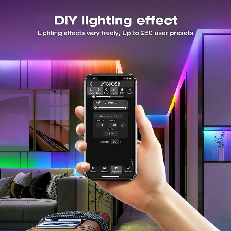 GLEDOPTO WLED Digital Strip Light Controller WiFi DC5-24V Support WS2812 2811 SK6812 and Other RGB RGBW Strip Lights 800 ICs DIYable