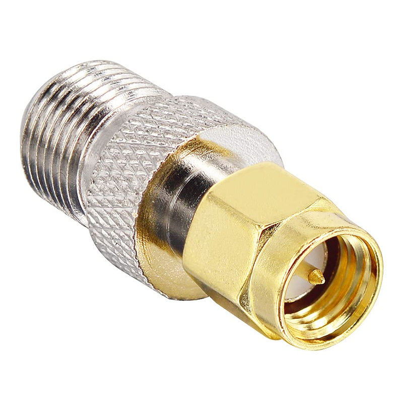 Boobrie SMA to F Coaxial Adapter SMA Male to F Female Coaxial Cable Plug Adapter for LAN/LMR Radio Antenna Devices/RF Coaxial Cable/WiFi Radios External Antenna Pack of 2