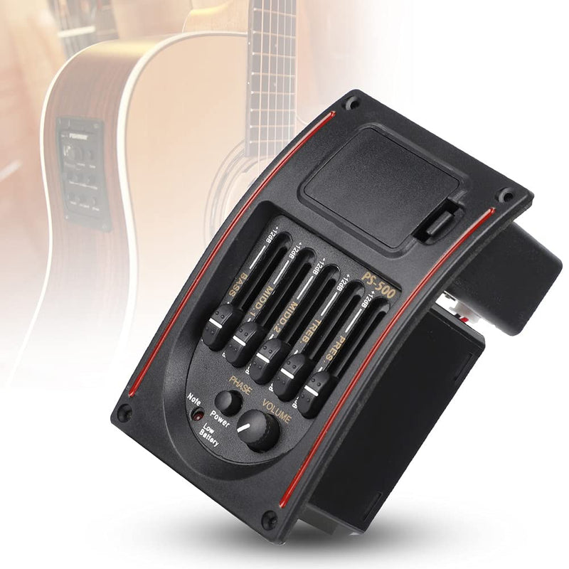 Acoustic Guitar Pickup, Guitar Preamp, 5 Band Electric Digital Equalizer Pickup with LCD Display