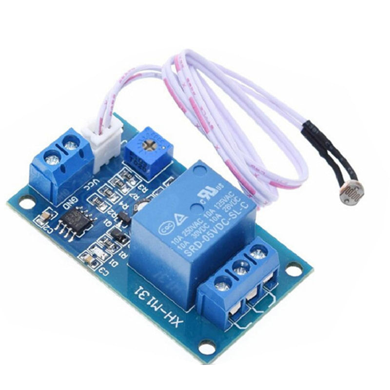 GERUI 5pcs XH-M131 Photoresistor Relay Module DC 5V 12V Light Control Switch Photo Resistance Relay Module Detection Sensor Automatic Light Control Switch with Cable (5, 12V)