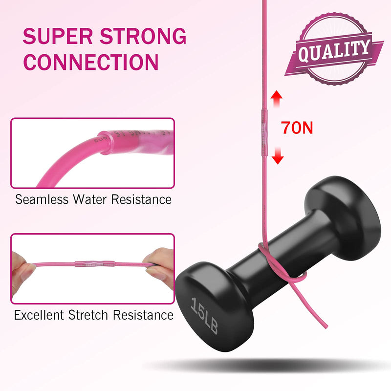 Kuject 220pcs Red Butt Connectors, Crimp Connector with Heat Shrink Tubing, Cable Connector Set, AWG 22-16 (0.5-1.5 mm²) Rote AWG 22-16